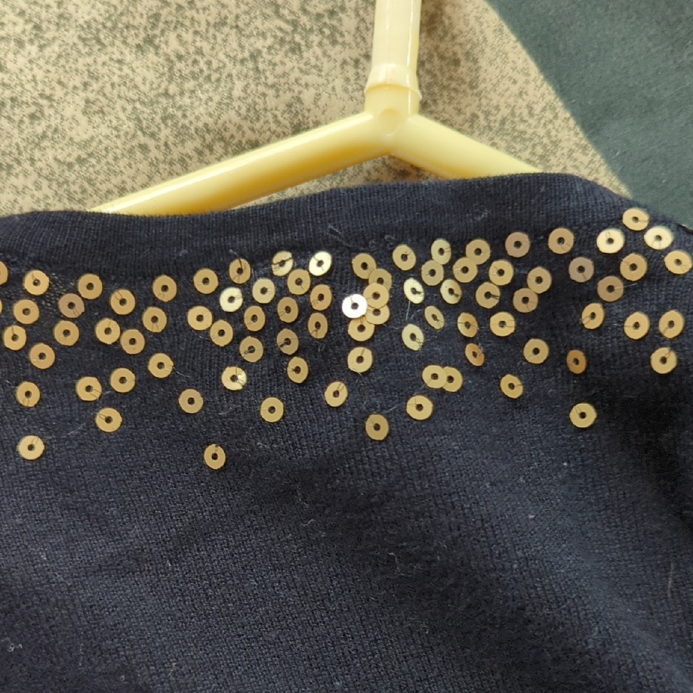 Relativity Black Cardigan with Gold Studs - Picture 3 of 4